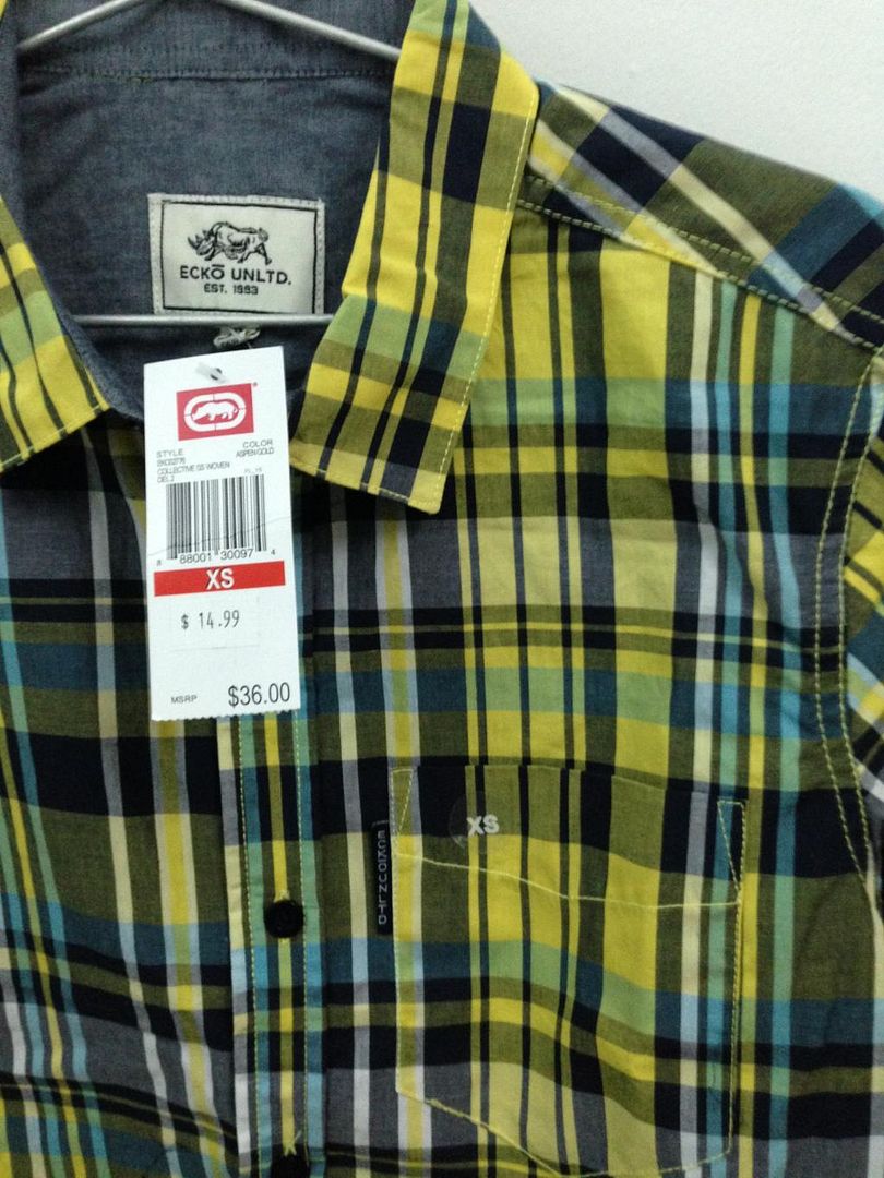 Aó sơ mi sọc caro,tay ngắn hiệu ECKO.