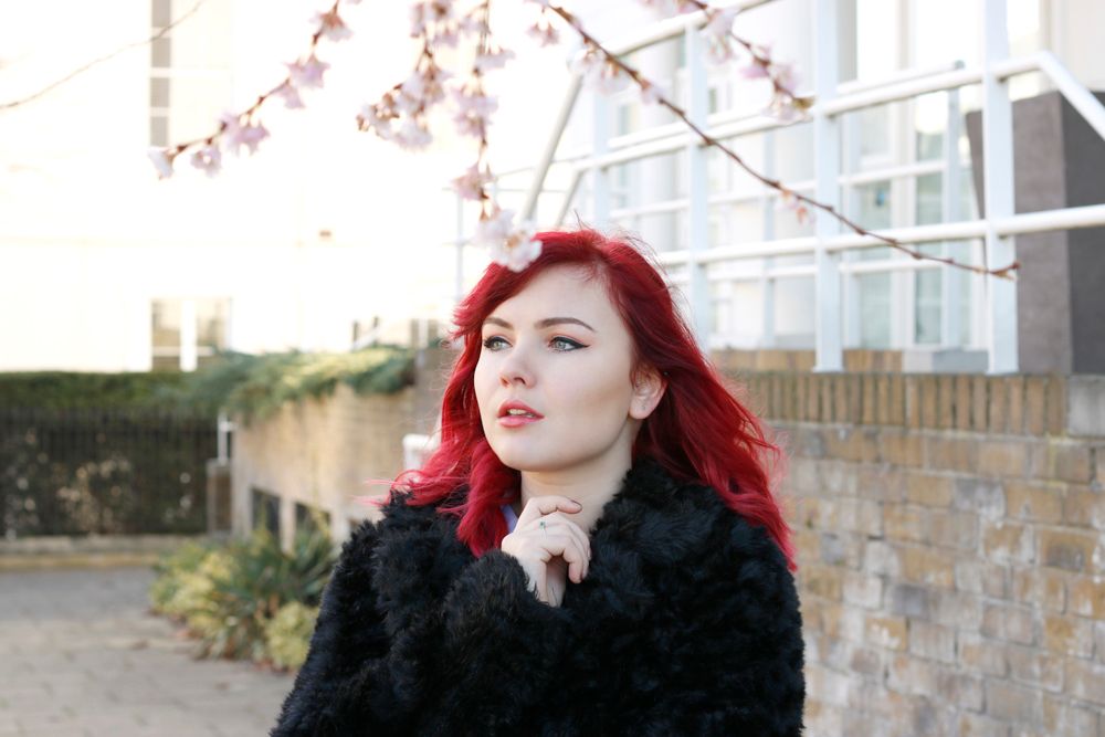 Asos Lilac Smock Dress Red Hair Blossom