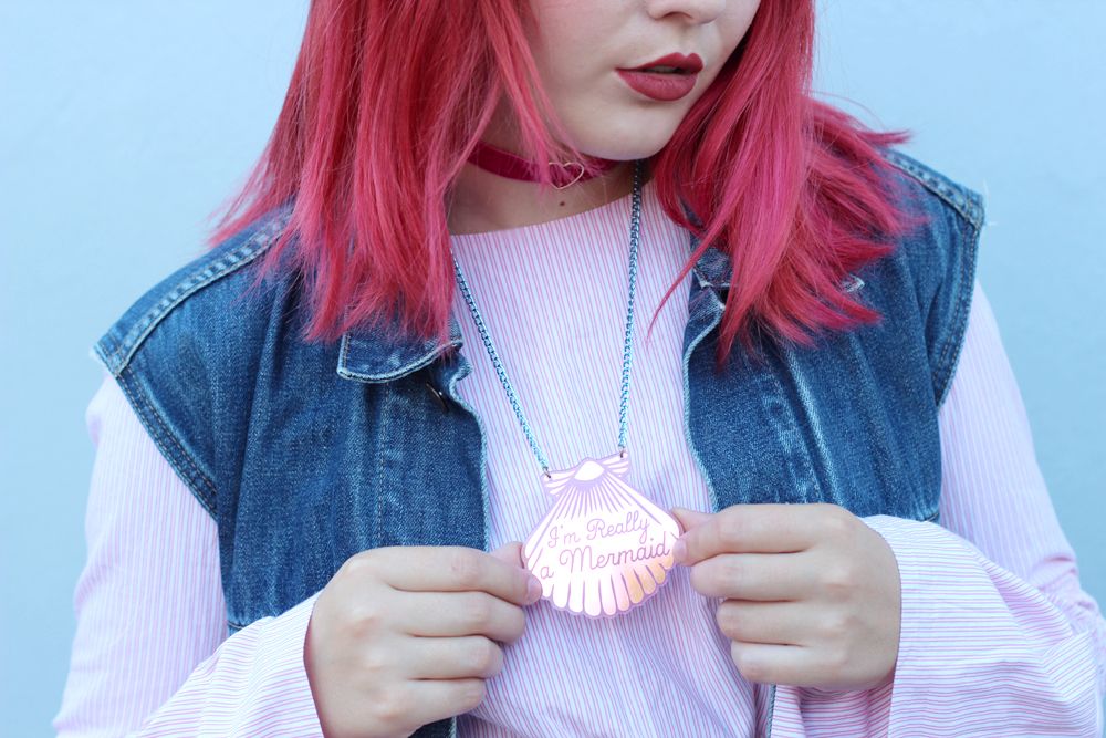 Paige Joanna Im really a mermaid I love Crafty necklace