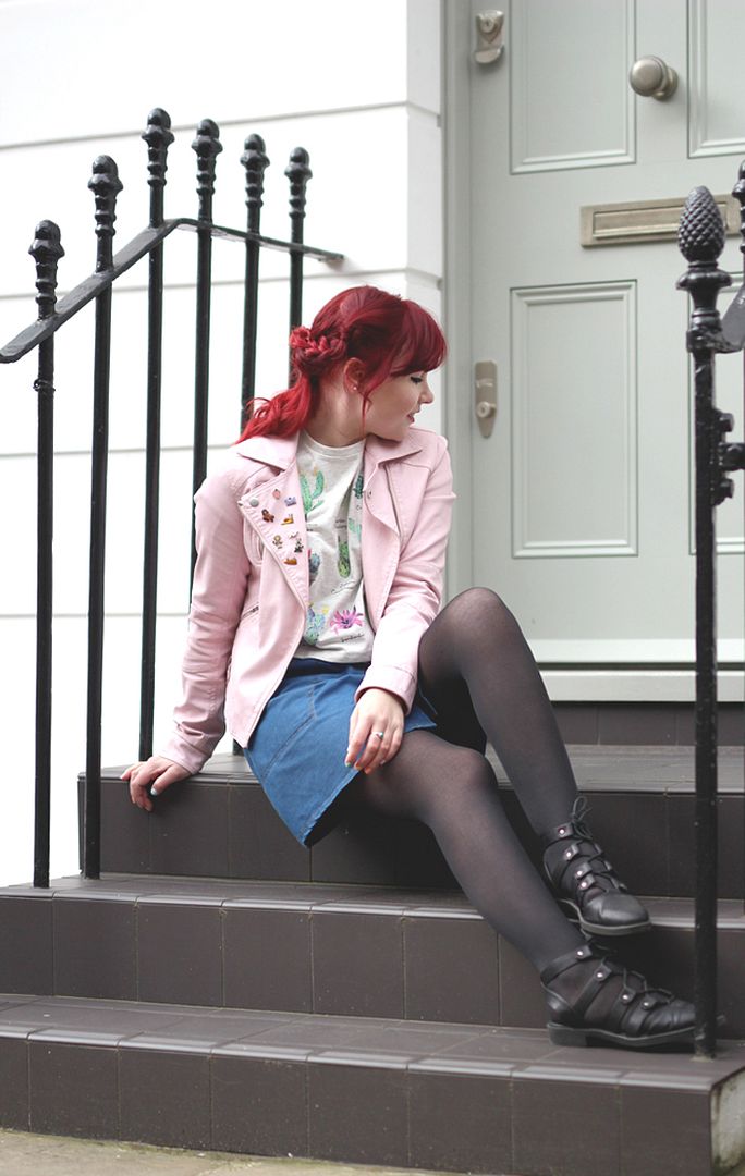  photo Paige Joanna Pretty London Outfit Pink Jacket Denim Skirt_zpswxwoleqe.jpg