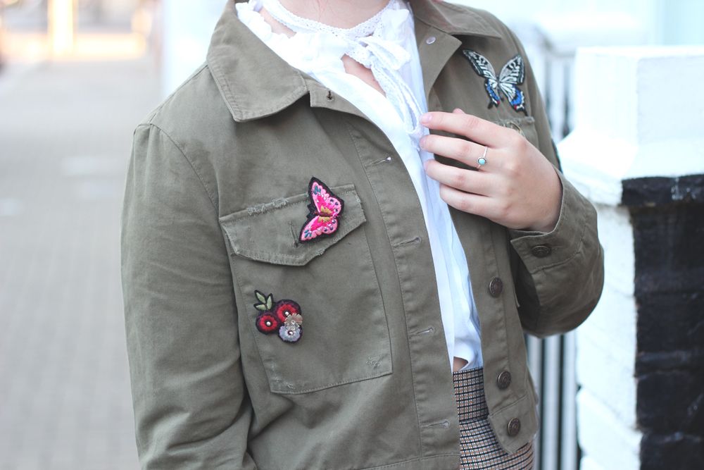 Paige Joanna Zara jacket butterflies accessorize brooch