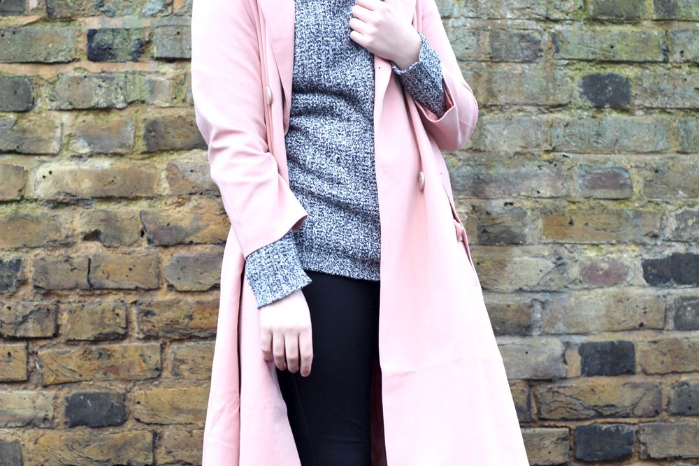 Paige Joanna Pink Asos Coat Boots and Primark Jumper