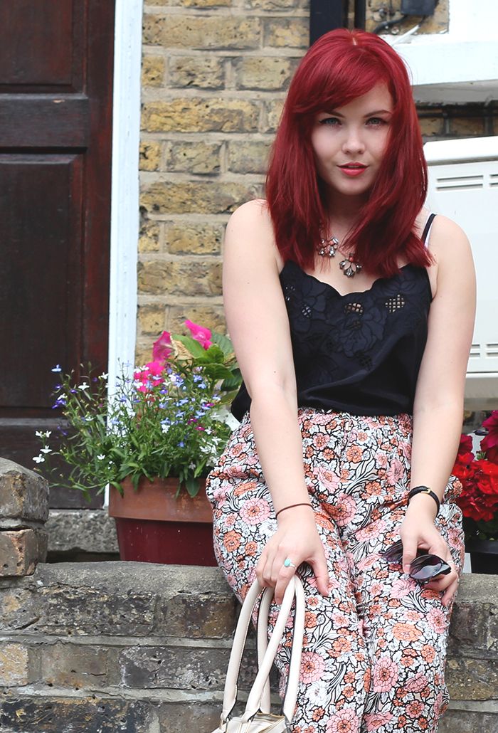 Paige Joanna floral print joggers and black cami top