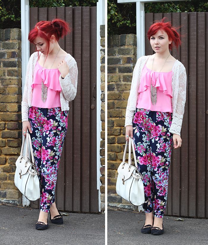Paige Joanna floral joggers and pink top