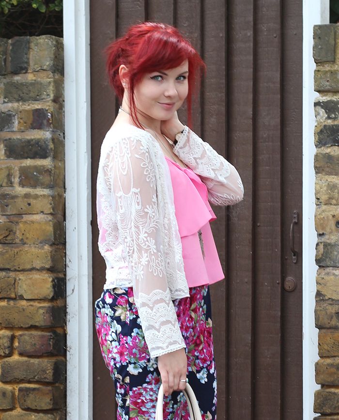 Paige Joanna floral joggers and pink top