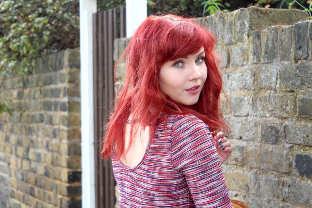 Paige Joanna retro 70s denim skirt and stripes