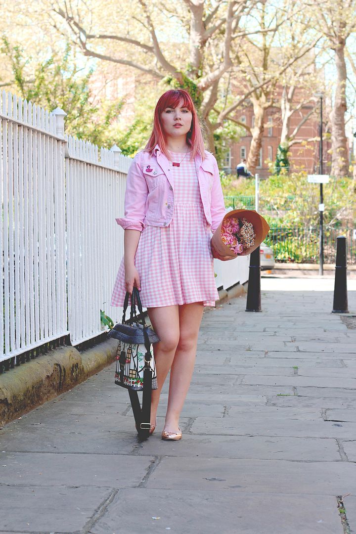 Paige Joanna Exploring London Pink on Pink Outfit and Custom Jacket