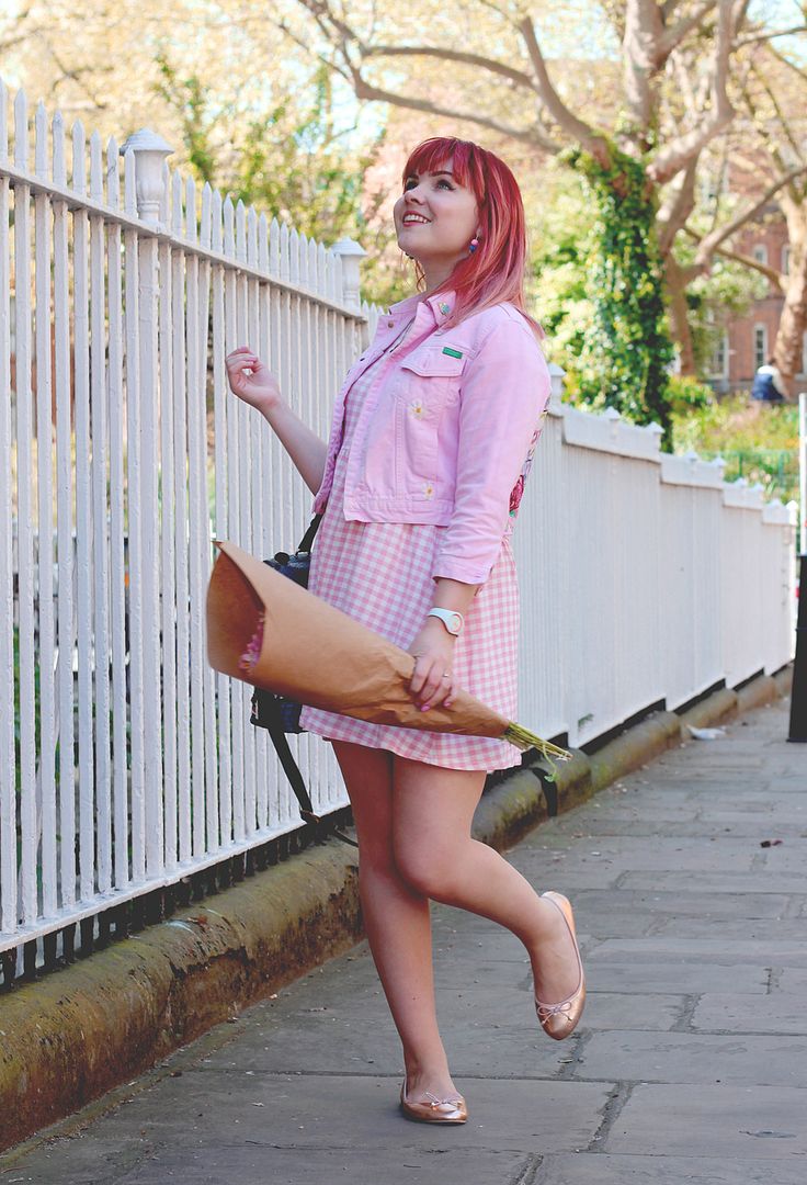 Paige Joanna Exploring London Pink on Pink Outfit and Custom Jacket