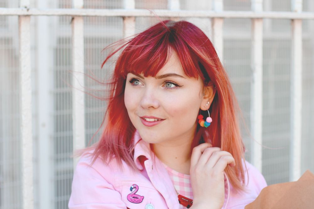 Paige Joanna Exploring London Pink on Pink Outfit and Custom Jacket