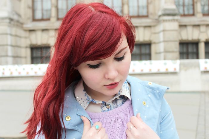 red hair and pastels