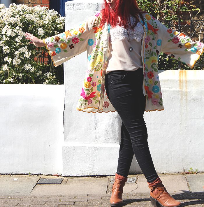 photo embroidered kimono