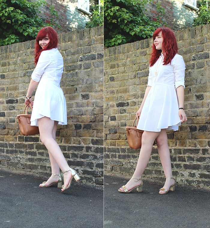 photo paige joanna white shirt dress and gold shoes _zpsm2nbnagv.jpg