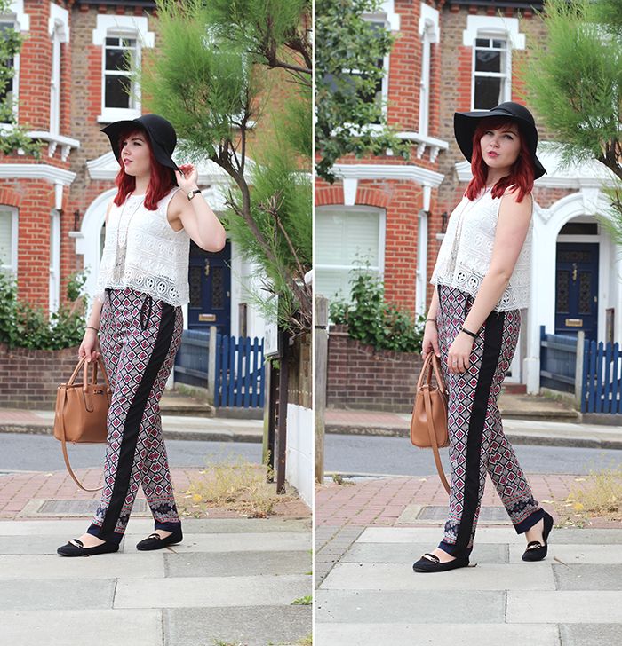 Paige Joanna outfit ark clothing boho white lace top and trousers