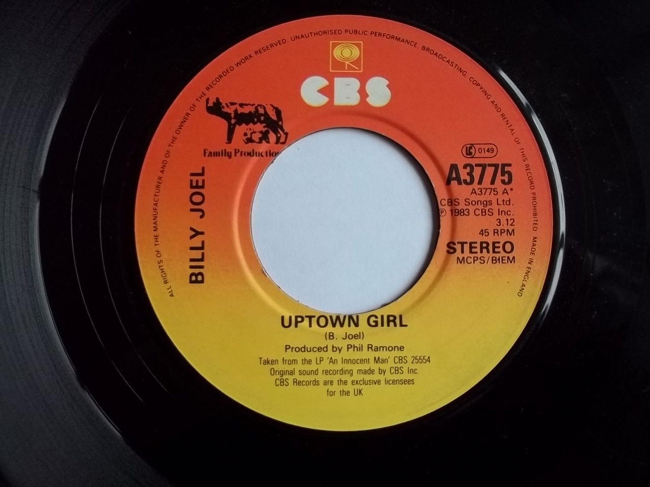 Billy Joel - Uptown Girl Record