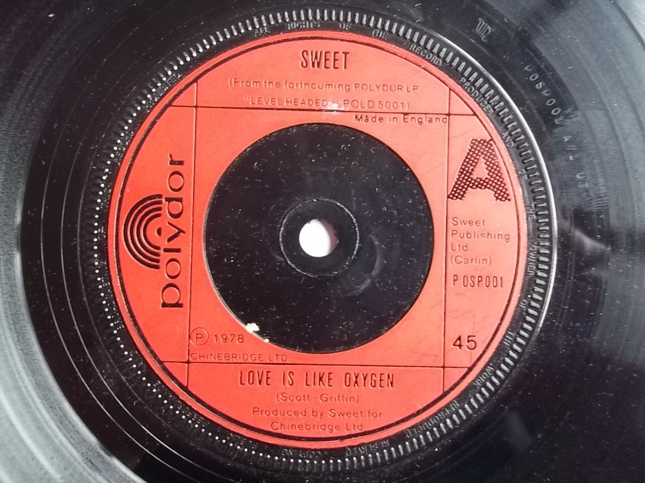 Sweet - Love Is Like Oxygen Record