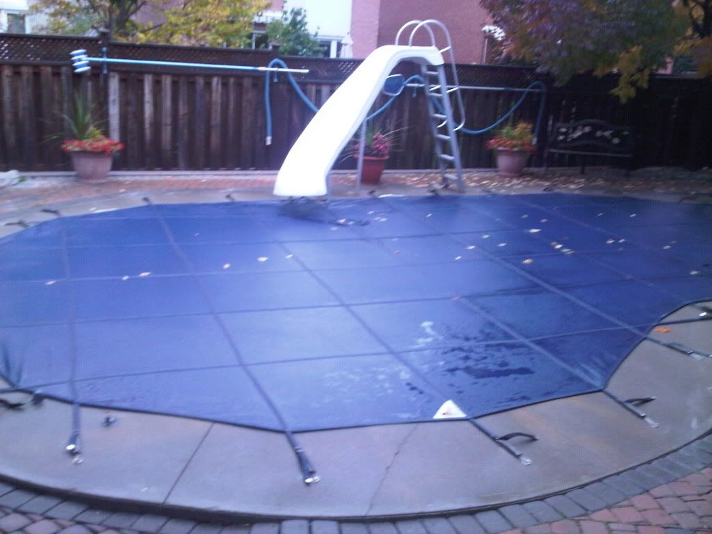 Swimming pool safety cover, Blue 3x3 with slide Pictures, Images and Photos