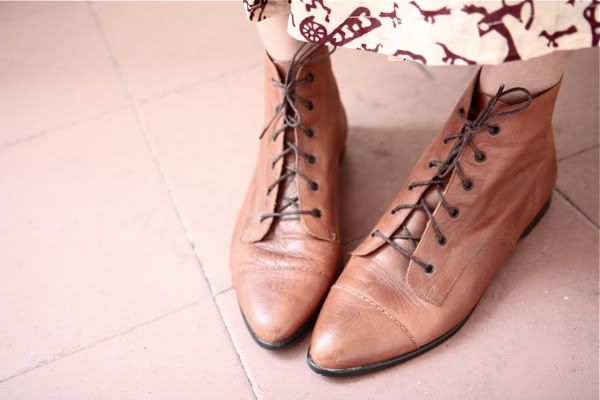 Strut around in brown leather booties!
