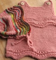 3-6 Month Merino/BFL Baby Dress and Bonnet