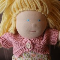 Hand Knit Doll Sweater 10-12"