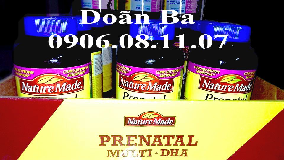 Thuốc bầu Nature Made Prenatal Multi DHA 200mg dha, hàng xách tay chính hãng của Mỹ