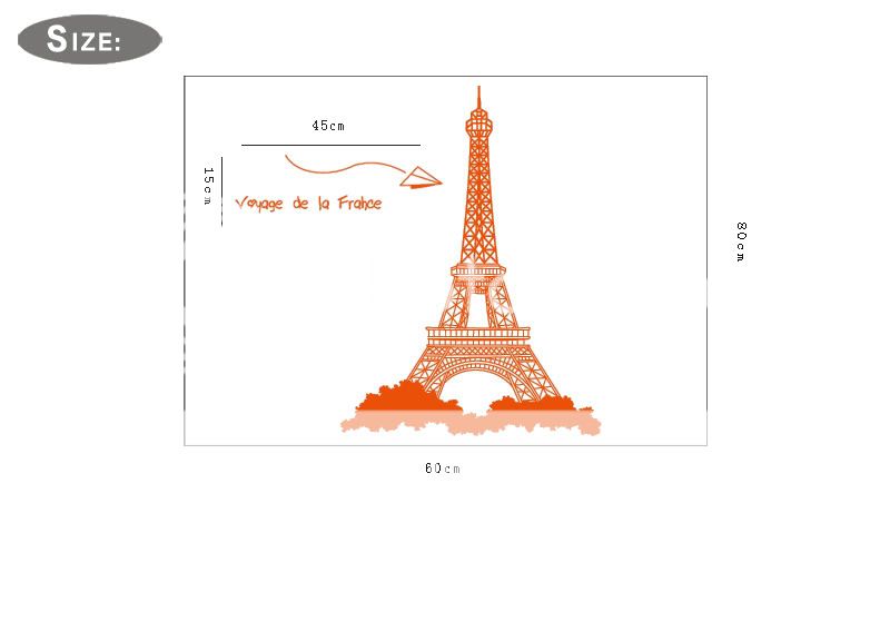 Eiffel Tower Wall sticker/door/window Art vinyl Decor mural  